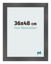 Marco de Fotos 36x48cm Negro Plateado Pulido MDF Pisa Delantera Tamano | Yourdecoration.es