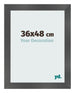 Marco de Fotos 36x48cm Negro Plateado Pulido MDF Pisa Delantera Tamano | Yourdecoration.es
