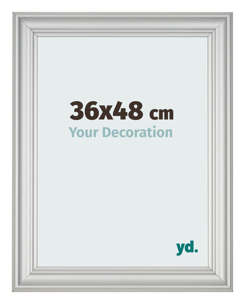 Marco de Fotos 36x48cm Plateado Mate MDF Lazio Delantera Tamano | Yourdecoration.es