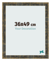 Marco de Fotos 36x49cm Azul Y Dorado Fusionado MDF Pisa Delantera Tamano | Yourdecoration.es