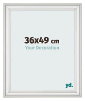 Marco de Fotos 36x49cm Blanco Barrido MDF Lazio Delantera Tamano | Yourdecoration.es