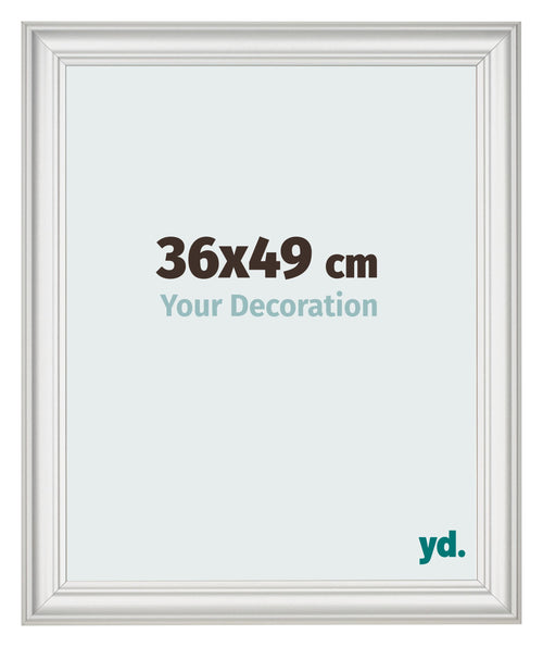 Marco de Fotos 36x49cm Blanco Barrido MDF Lazio Delantera Tamano | Yourdecoration.es