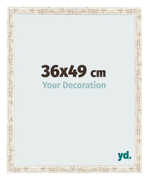 Marco de Fotos 36x49cm Blanco Vintage MDF Bologna Delantera Tamano | Yourdecoration.es