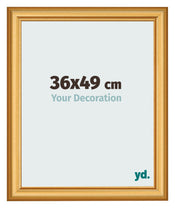 Marco de Fotos 36x49cm Dorado Matte MDF Lazio Delantera Tamano | Yourdecoration.es