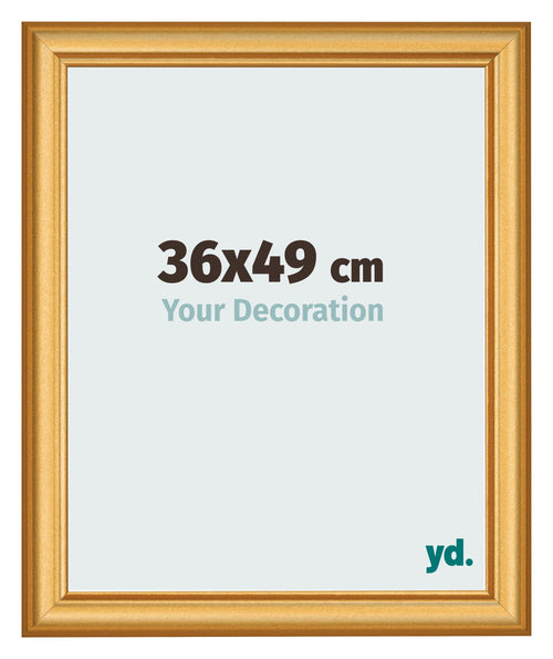 Marco de Fotos 36x49cm Dorado Matte MDF Lazio Delantera Tamano | Yourdecoration.es