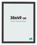 Marco de Fotos 36x49cm Negro Grano De Madera MDF Bologna Delantera Tamano | Yourdecoration.es