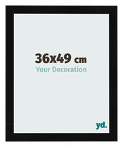 Marco de Fotos 36x49cm Negro Plateado Pulido MDF Pisa Delantera Tamano | Yourdecoration.es