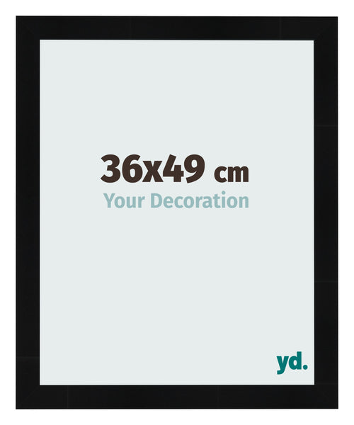 Marco de Fotos 36x49cm Negro Plateado Pulido MDF Pisa Delantera Tamano | Yourdecoration.es