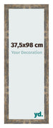 Marco de Fotos 37 5x98cm Azul Y Dorado Fusionado MDF Bologna Delantera Tamano | Yourdecoration.es