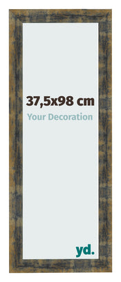 Marco de Fotos 37 5x98cm Azul Y Dorado Fusionado MDF Pisa Delantera Tamano | Yourdecoration.es