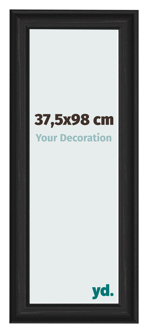Marco de Fotos 37 5x98cm Negro Grano De Madera MDF Lazio Delantera Tamano | Yourdecoration.es