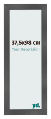 Marco de Fotos 37 5x98cm Negro Plateado Pulido MDF Pisa Delantera Tamano | Yourdecoration.es