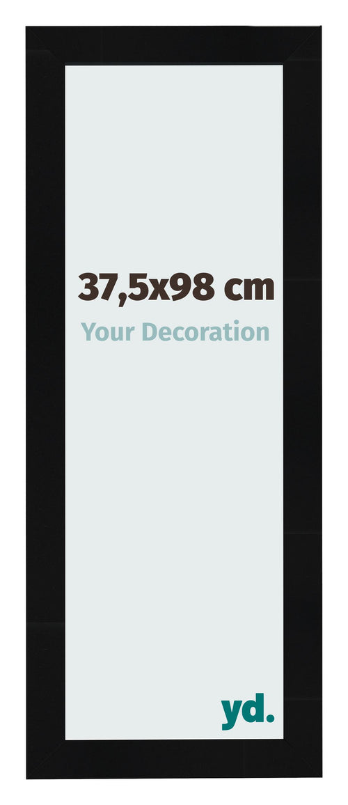 Marco de Fotos 37 5x98cm Negro Plateado Pulido MDF Pisa Delantera Tamano | Yourdecoration.es