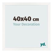 Marco de Fotos 40x40 cm Blanco Brillante MDF Bologna Delantera Tamano | Yourdecoration.es