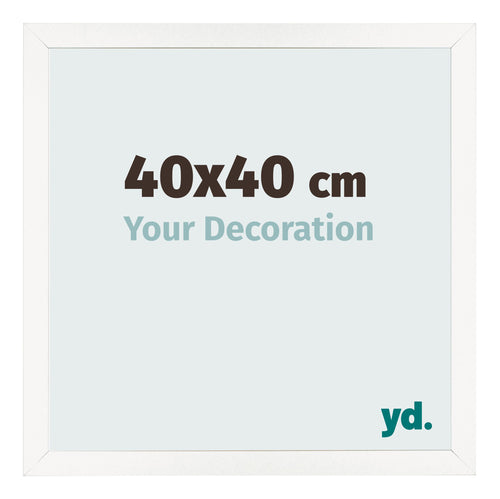 Marco de Fotos 40x40 cm Blanco Brillante MDF Bologna Delantera Tamano | Yourdecoration.es