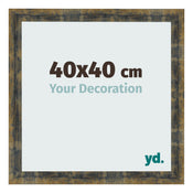 Marco de Fotos 40x40cm Azul Y Dorado Fusionado MDF Pisa Delantera Tamano | Yourdecoration.es