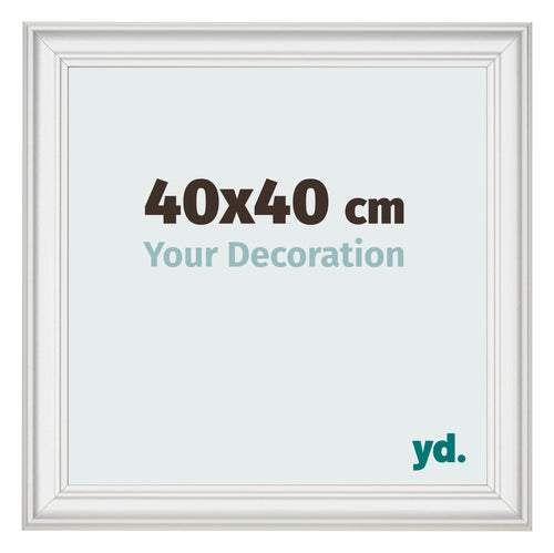 Marco de Fotos 40x40cm Blanco Barrido MDF Lazio Delantera Tamano | Yourdecoration.es