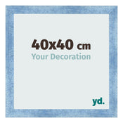 Marco de Fotos 40x40cm Claro Azul Barrido MDF Pisa Delantera Tamano | Yourdecoration.es