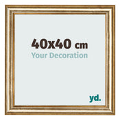 Marco de Fotos 40x40cm Dorado Antiguo MDF Lazio Delantera Tamano | Yourdecoration.es