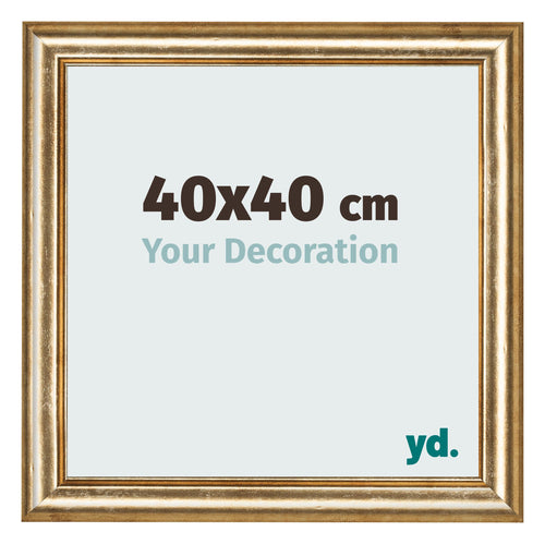 Marco de Fotos 40x40cm Dorado Antiguo MDF Lazio Delantera Tamano | Yourdecoration.es