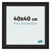 Marco de Fotos 40x40cm Negro Grano De Madera MDF Lazio Delantera Tamano | Yourdecoration.es