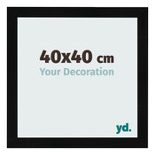 Marco de Fotos 40x40cm Negro Plateado Pulido MDF Pisa Delantera Tamano | Yourdecoration.es