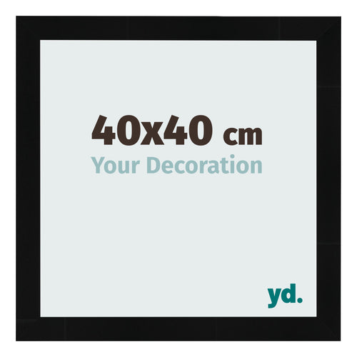 Marco de Fotos 40x40cm Negro Plateado Pulido MDF Pisa Delantera Tamano | Yourdecoration.es