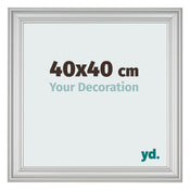 Marco de Fotos 40x40cm Plateado Mate MDF Lazio Delantera Tamano | Yourdecoration.es