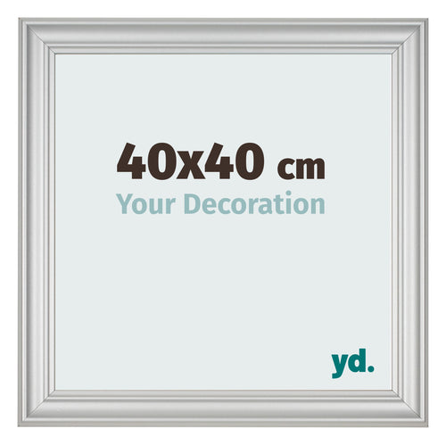 Marco de Fotos 40x40cm Plateado Mate MDF Lazio Delantera Tamano | Yourdecoration.es