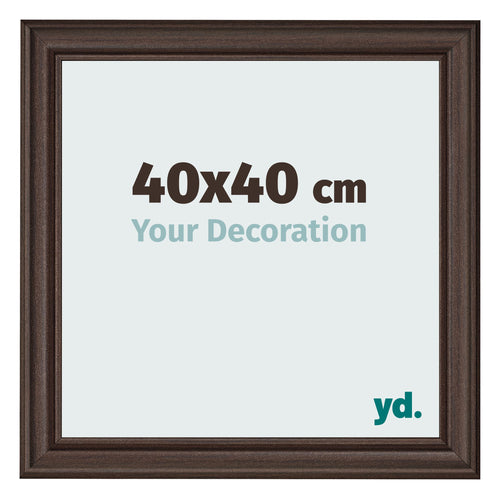 Marco de Fotos 40x40cm Roble Oscuro MDF Lazio Delantera Tamano | Yourdecoration.es
