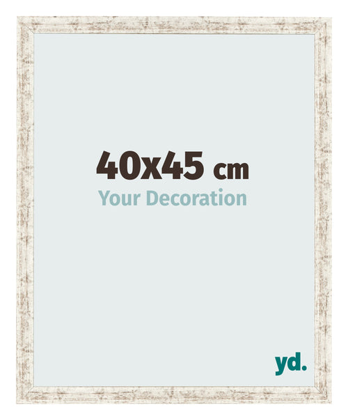Marco de Fotos 40x45cm Blanco Vintage MDF Bologna Delantera Tamano | Yourdecoration.es