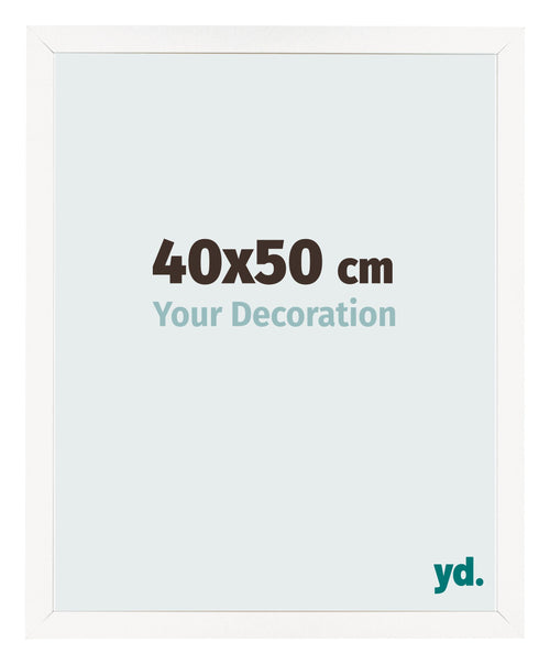 Marco de Fotos 40x50 cm Blanco Brillante MDF Bologna Delantera Tamano | Yourdecoration.es