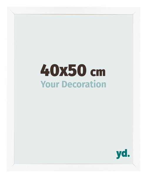 Marco de Fotos 40x50 cm Blanco Mate MDF Bologna Delantera Tamano | Yourdecoration.es