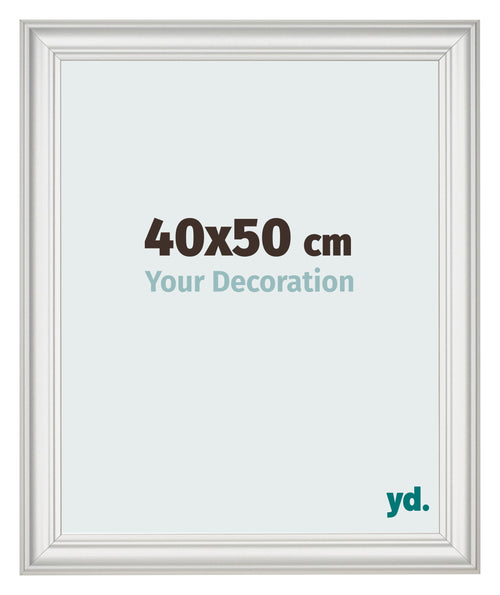 Marco de Fotos 40x50cm Blanco Barrido MDF Lazio Delantera Tamano | Yourdecoration.es