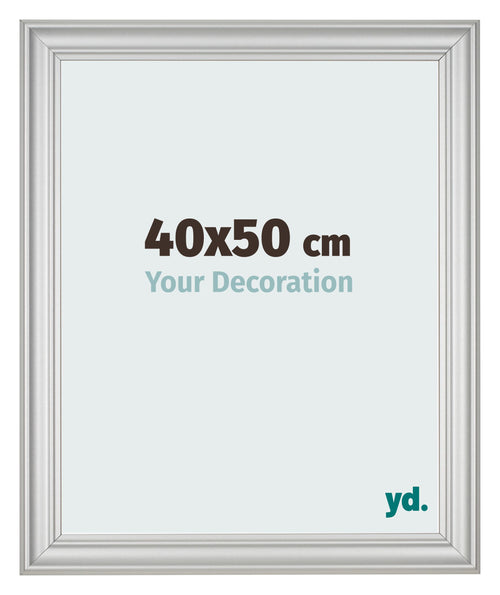 Marco de Fotos 40x50cm Plateado Mate MDF Lazio Delantera Tamano | Yourdecoration.es