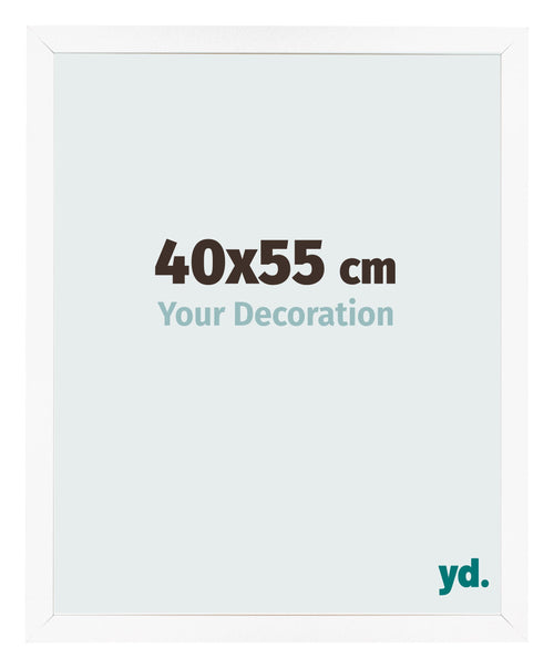 Marco de Fotos 40x55 cm Blanco Mate MDF Bologna Delantera Tamano | Yourdecoration.es