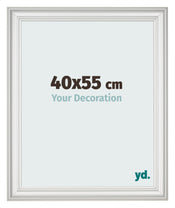 Marco de Fotos 40x55cm Blanco Barrido MDF Lazio Delantera Tamano | Yourdecoration.es