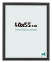 Marco de Fotos 40x55cm Negro Grano De Madera MDF Bologna Delantera Tamano | Yourdecoration.es