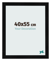 Marco de Fotos 40x55cm Negro Plateado Pulido MDF Pisa Delantera Tamano | Yourdecoration.es