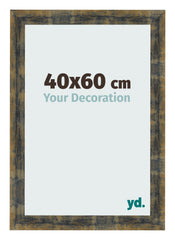 Marco de Fotos 40x60cm Azul Y Dorado Fusionado MDF Pisa Delantera Tamano | Yourdecoration.es