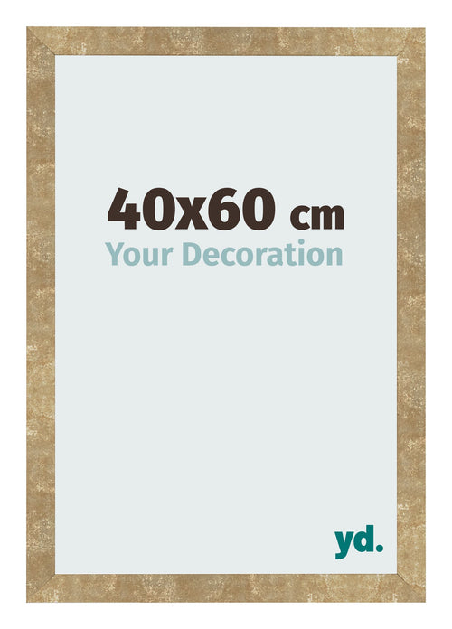 Marco de Fotos 40x60cm Dorado Antiguo MDF Bologna Delantera Tamano | Yourdecoration.es