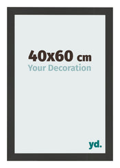 Marco de Fotos 40x60cm Negro Grano De Madera MDF Bologna Delantera Tamano | Yourdecoration.es