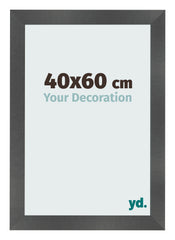 Marco de Fotos 40x60cm Negro Plateado Pulido MDF Pisa Delantera Tamano | Yourdecoration.es