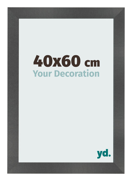 Marco de Fotos 40x60cm Negro Plateado Pulido MDF Pisa Delantera Tamano | Yourdecoration.es