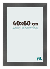 Marco de Fotos 40x60cm Negro Plateado Pulido MDF Pisa Delantera Tamano | Yourdecoration.es