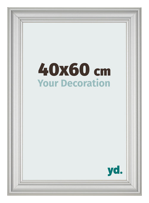 Marco de Fotos 40x60cm Plateado Mate MDF Lazio Delantera Tamano | Yourdecoration.es