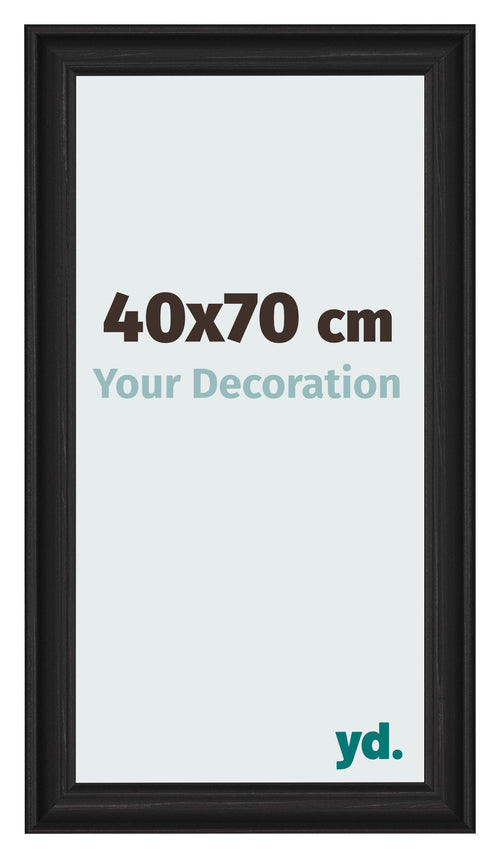 Marco de Fotos 40x70cm Negro Grano De Madera MDF Lazio Delantera Tamano | Yourdecoration.es