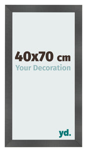 Marco de Fotos 40x70cm Negro Plateado Pulido MDF Pisa Delantera Tamano | Yourdecoration.es