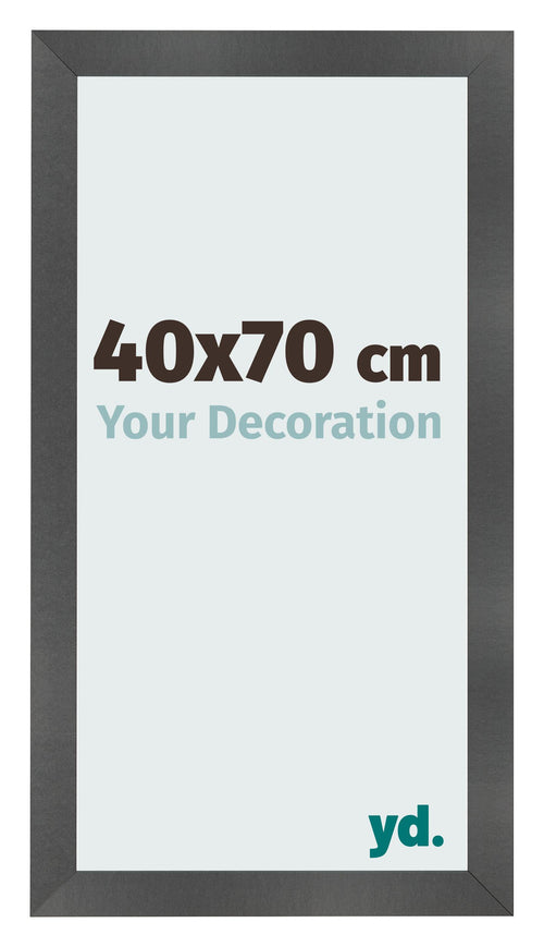 Marco de Fotos 40x70cm Negro Plateado Pulido MDF Pisa Delantera Tamano | Yourdecoration.es