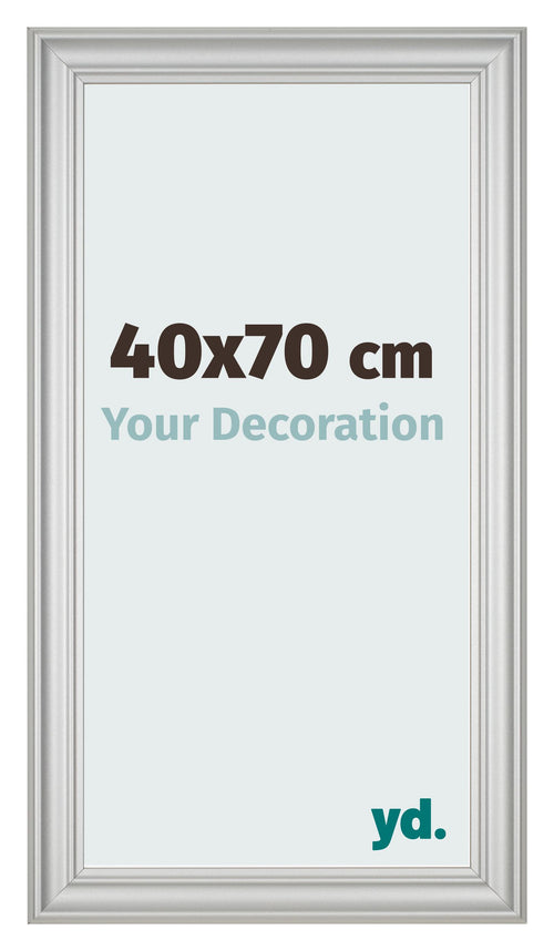 Marco de Fotos 40x70cm Plateado Mate MDF Lazio Delantera Tamano | Yourdecoration.es